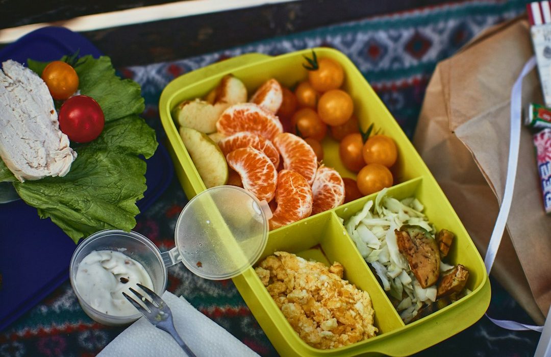 a tray of food